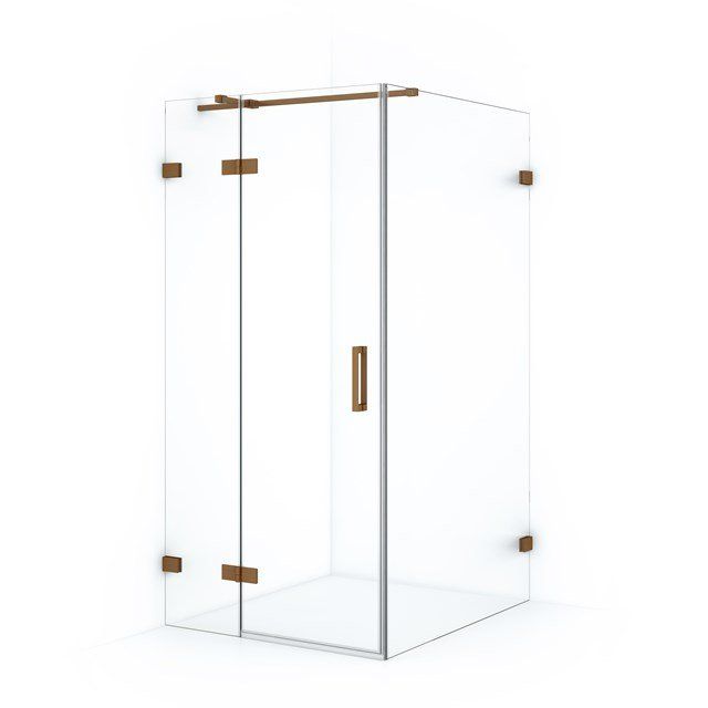 Maxaro Douchecabine Diamond 110x100cm 8mm Helder Veiligheidsglas Koper met Draaideur