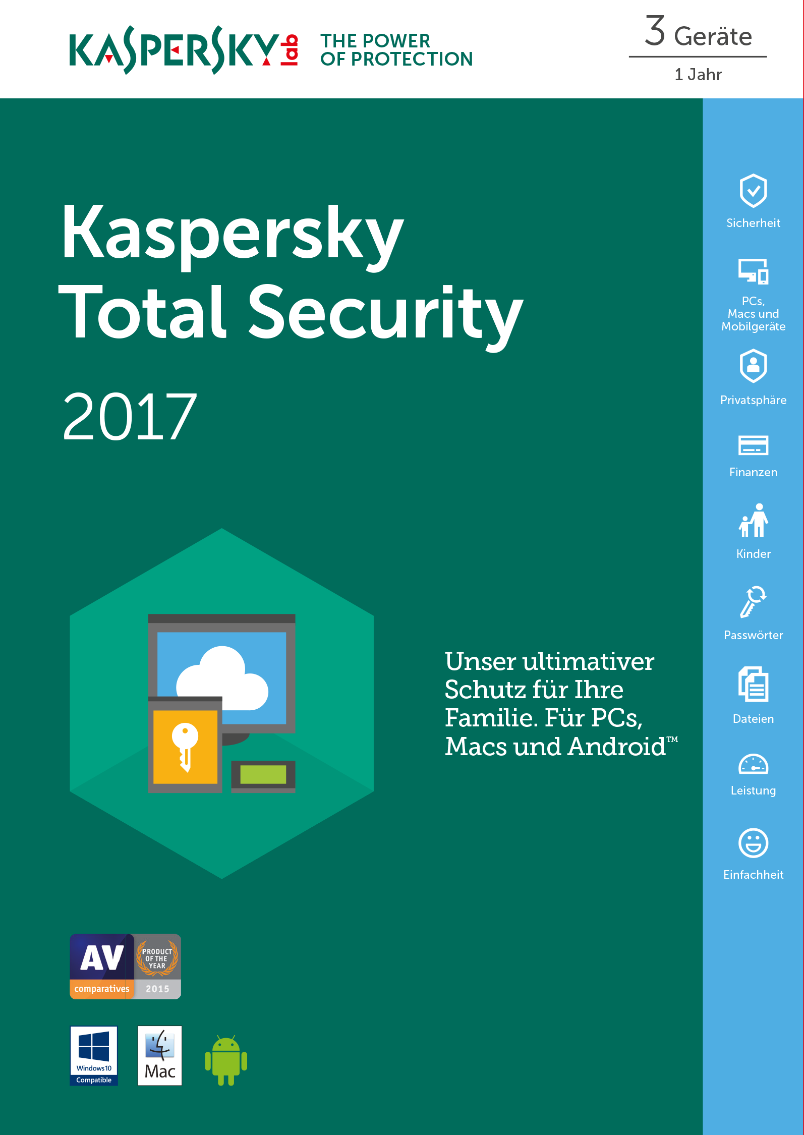 Kaspersky Total Security 2017 - 3 Users - 1 Year