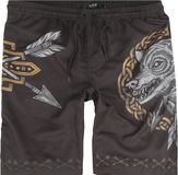 Black Premium by EMP Zwemshort met wolvenprint - Heren - Zwart - M