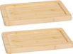 5five Serveerplankje voor hapjes/fingerfood - 2x - 22 x 14 cm - bamboe hout