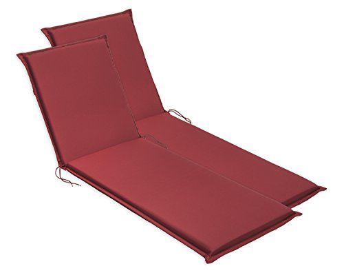 sleepling Outdoor 193930 set van 2 kussens ligstoel 190 x 58 x 6 cm, rood