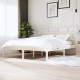 Maison Exclusive - Cadre de lit sans matelas blanc bois massif 160x200 cm