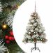 vidaXL Sapin de Noël artificiel Vert et Blanc 150 cm PVC et Métal et Plastique