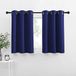 NICETOWN Marineblauwe verduisterende keukengordijnen - Energy Smart verduisterende doorvoertule gordijnpanelen voor badkamer, loftvenster (42W bij 36L + 3,0 cm header, set van 2)