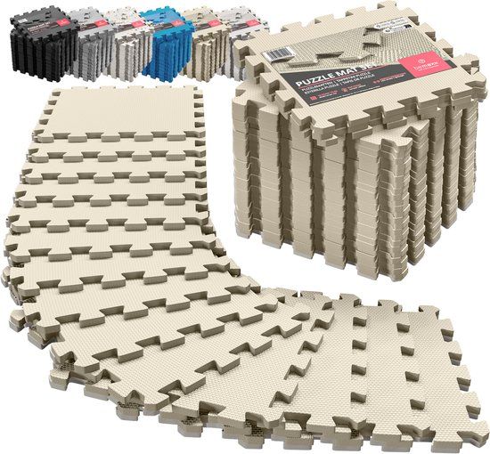 Sportmat bemaxx Beschermende Vloermatten Zachte Foam Tegels - 18 Stuks - Warm Sand