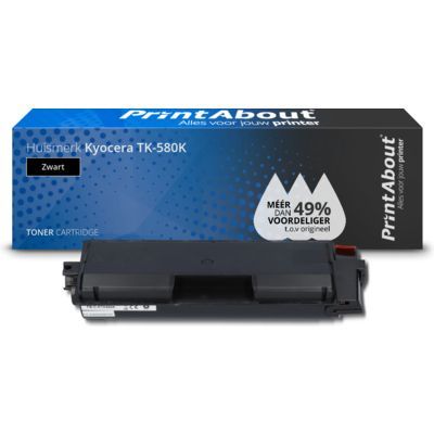 PrintAbout Huismerk Kyocera TK-580K Zwarte Toner - Compatibel