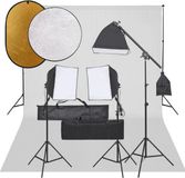 vidaXL - Fotostudioset - met - verlichtingsset, - achtergrond - en - reflector