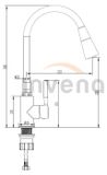 Invena HULA PLUS BZ-85-P05-L spoelbakmengkraan, grijs