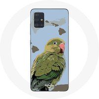 Maniacase Etui voor Samsung Galaxy A71 Parkieten Vogels groen