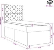 vidaXL Boxspringbed met matras, donkergroen, 90 x 190 cm, fluweel