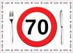 Bellatio Decorations Placemat 70 jaar - 10 stuks - 42 x 30 cm - Papier - Multi