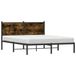 Maison Exclusive - Lit en métal sans matelas, chêne fumé, 140x190 cm