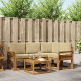 vidaXL - Acacia Hout Loungeset - Hoek Loungeset - 5-delig - Natuurlijk en Beige