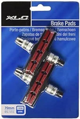 XLC V-Brake remschoenen BS-V01, set van 4, 70 mm, rood, zwart, één maat
