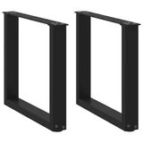 vidaXL Bartafelpoten - 2 stuks - U-vormig - 60x(110-111) cm - Staal - Zwart