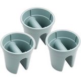 KHW Jardinière de balcon « Flowerclip », lot de 3 (vert menthe pastel)