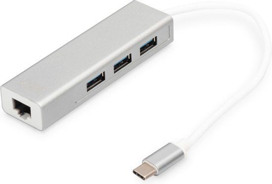 Digitus DA-70255 laptop dock & poortreplicator USB 3.2 Gen 1 (3.1 Gen 1) Type-C Grijs, Wit