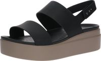 Crocs Brooklyn Low Wedge Clogs voor dames, zwarte mushroom, 37/38 EU