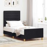 Maison Exclusive - Lit cadre avec tête de lit noir 100 x 200 cm en tissu