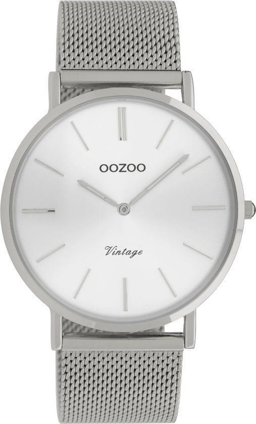 Oozoo Vintage C9905 Zilverkleurig Horloge 40mm