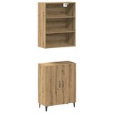 VidaXL Dressoir met wandkast, bewerkt hout, artisanaal eikenkleur