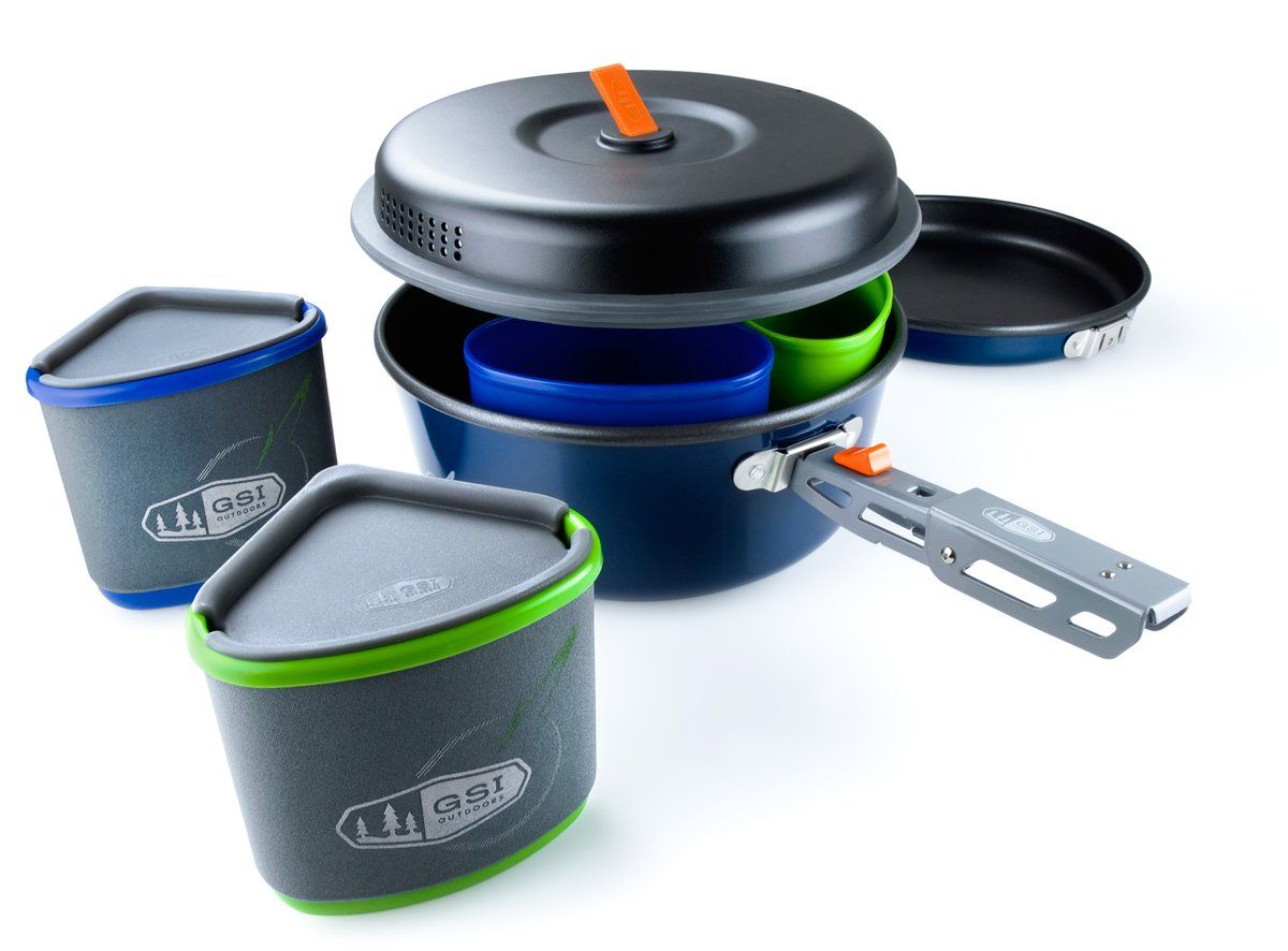 GSI Bugaboo Backpacker Campingservies en keukenuitrusting blauwzwart