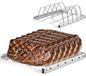 Support pour travers de porc - Grille à côtes - Acier inoxydable - 24,2 x 22,2 x 7,2 cm - Pour 4 côtes