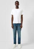 QS s.Oliver Jeans Devon Relaxed Fit Halfhoog Taps toelopende pijpen Blauw W32 x L32