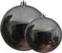 Decoris Grandes Boules de Noël - 2 pièces - Argent - Plastique - 14 & 20 cm