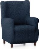 ECOMMERC3 Bi-elastische vleugelstoelhoes, ademend, duurzaam en duurzaam, vleugelstoelhoes in blauw, met schuimbanden en elastische banden