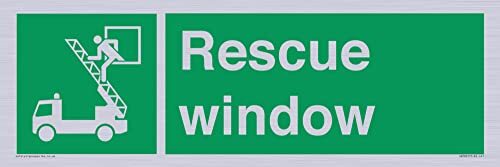 Viking Signs Rescue venster bord - 450x150mm - L41