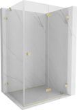 Mexen Lunar-F cabine de douche rabattable droite 90 x 80 cm, transparent, or brossé