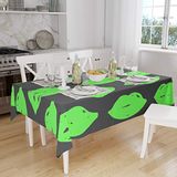 Bonamaison Tafelkleed, Anti-Mold, Sneldrogend, Waterdicht, 100% Polyester Tafellaken, Neon groene rook, 140 x 160 Cm