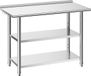 Vevor Gasto Werktafel 1219x610x864 mm, Roestvrijstalen Tafel met 3 Niveaus