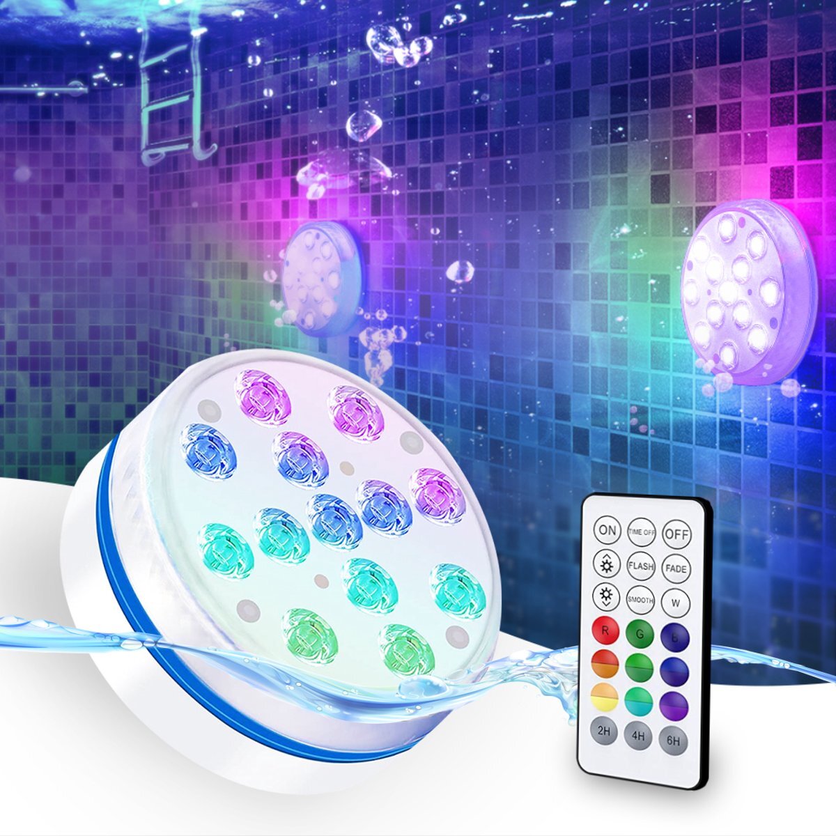 KENN LED Zwembadverlichting - Inclusief Afstandsbediening - 13 LED's - Met Magneten & Zuignappen - Volledig Waterdicht - Vijververlichting - Onderwater Lichtshow - Vernieuwde Versie - Jacuzzi Verlichting - Underwater Lightshow