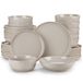 vancasso Service de table, service de 32 pièces en grès, set combiné composé d'assiettes, bols pour 8 personnes, gris