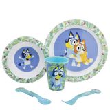 Herbruikbare Bluey Herbruikbare magnetronbestendige kinderserviesset bestaande uit bekers, borden, kom en bestek, Meerkleurig, Standaard, casual