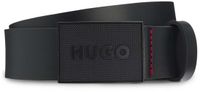 HUGO BOSS Gethon Riem Leer Zwart 100cm