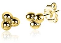 Zinzi zilveren oorknopjes 14K geel verguld 4mm 3 bolletjes ZIO2169G