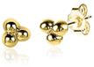 Zinzi zilveren oorknopjes 14K geel verguld 4mm 3 bolletjes ZIO2169G