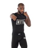 Metal Boxe Rashguard Zwemmen Mannen Korte mouw Zwart L