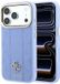 Guess Peony Stripe iPhone 18 Pro Hoesje MagSafe Back Cover Blauw