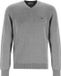 Lacoste Pull homme Coton - Col en V - Gris clair chiné