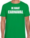 Bellatio Decorations Shoppartners Bv Ik haat carnaval verkleed t-shirt / outfit groen voor heren - carnaval / feest shirt kleding / kostuum L