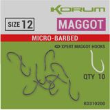 Korum Xpert Maggot Eyed-Micro Barbed Haakmaat 16 (10 stuks)