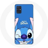Maniacase Etui voor Samsung Galaxy A51 5G Stitch schattige blauwe achtergrond