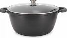 XXL casserole avec couvercle, diamètre 44 cm, avec revêtement marbre, environ 23 litres - Noir