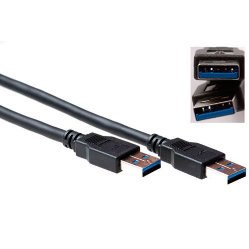 ACT SB3011 USB 3.2 Gen 1 (3.1 Gen 1) Kabel - USB A naar USB A - 1m - Zwart