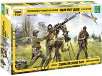 Zvezda Modelbouwpakket Militaire voertuigen - 3609 Soviet DShK Machine Gun with Crew WWII Plastic - 1:35 - Modelbouw