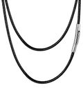FaithHeart Leren ketting voor dames en heren, 2 mm/3 mm breed, leren halsband zonder hanger, kunstleer, ketting met sluiting, keuze uit 40 cm - 75 cm, personaliseerbare leren band, sieraden